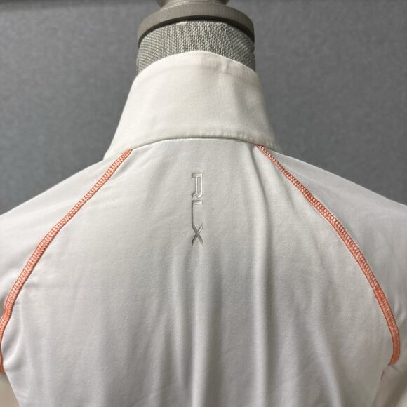 RLX Ralph Lauren TPC Sawgrass Quarter Zip Performance Top White Orange Women S - Picture 7 of 12